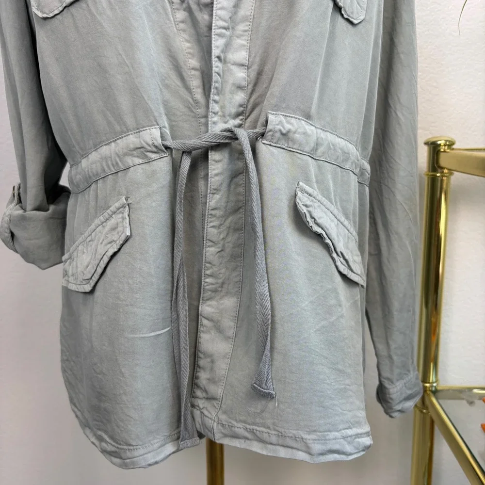 Sanctuary Utility Jacket, Sage Green Lyocell Medium | Drape‎ Safari Workwear